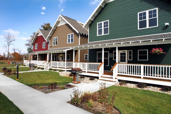 Exterior of 3 four bedroom cottages