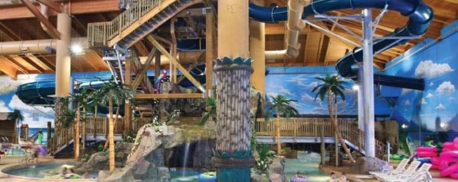 A view of the indoor waterpark