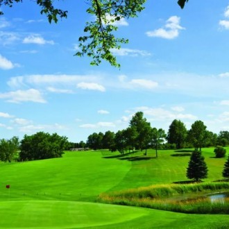 Golf Green with sandpit